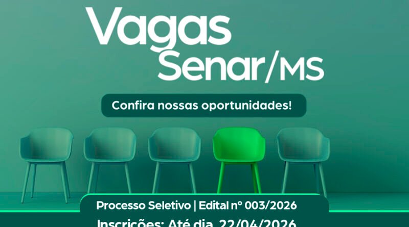 Senar/MS abre vagas com salários de até R$ 5,1 mil